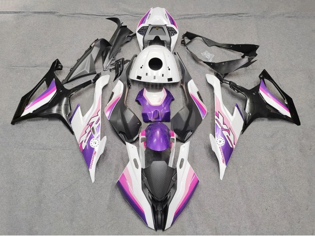 Carenagens Moto BMW S1000RR 2019-2022 - Rosa Roxo Branco