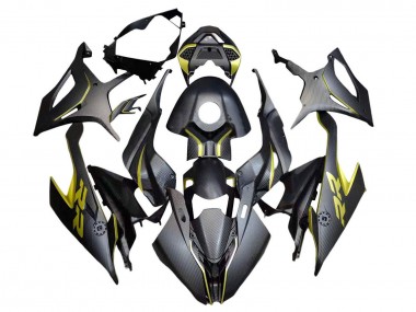 Carenagens Moto BMW S1000RR 2019-2022 - Preto Amarelo Fibra de Carbono