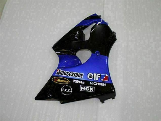 Carenagens Moto Kawasaki ZX6R 2000-2002 - Azul Preto Brilhante Elf Bridgestone