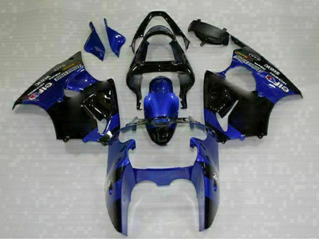 Carenagens Moto Kawasaki ZX6R 2000-2002 - Azul Preto Brilhante Elf Bridgestone