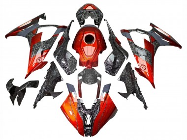 Carenagens Moto BMW S1000RR 2019-2022 - Laranja Escuro Forjado Fibra de Carbono