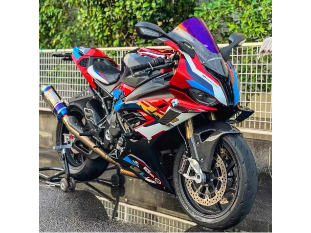 Carenagem Moto BMW S1000RR 2019-2022 - Branco Azul Vermelho Preto