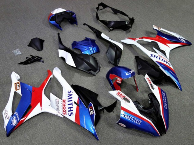 Carenagens Moto BMW S1000RR 2019-2022 - Branco Azul Vermelho Smiths