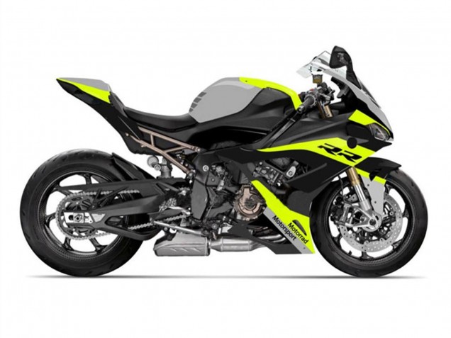 Carenagens Moto BMW S1000RR 2019-2022 - Preto Amarelo Cinzento