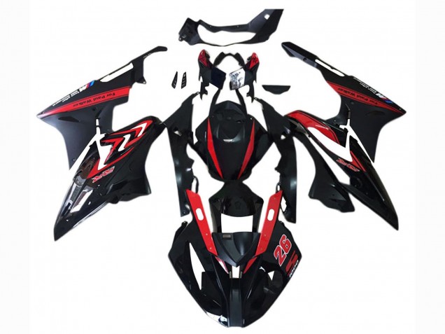 Carenagem Moto BMW S1000RR 2017-2018 - Vermelho Preto Brilhante Preto Fosco