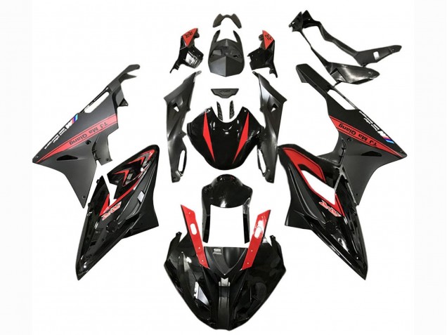 Carenagens Moto BMW S1000RR 2017-2018 - Vermelho Preto Brilhante Preto Fosco