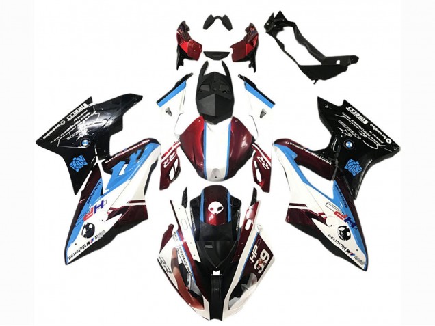 Carenagens ABS BMW S1000RR 2017-2018 - Branco Azul Vermelho Preto Brilhante