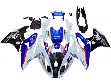 Carenagem Moto BMW S1000RR 2017-2018 - Branco Azul Vermelho Preto Brilhante