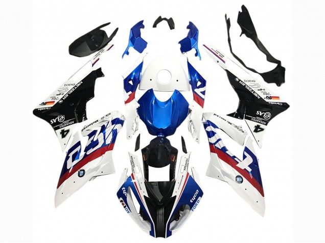 Carenagens Moto BMW S1000RR 2017-2018 - Branco Azul Vermelho Preto Brilhante Tyco