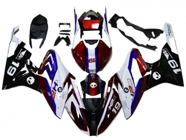 Carenagens Moto BMW S1000RR 2017-2018 - Branco Vermelho Azul Preto