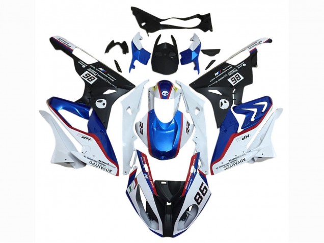 Kits Carenagem Moto BMW S1000RR 2015-2016 - Branco Vermelho Azul Preto Fosco
