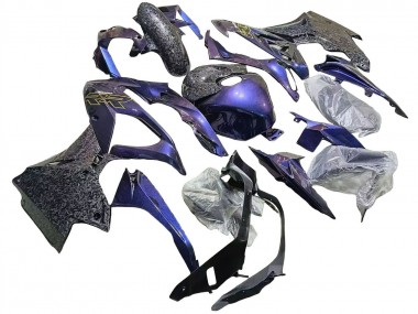 Carenagens Moto BMW S1000RR 2015-2016 - Gradiente Roxo Azul Forjado Fibra de Carbono