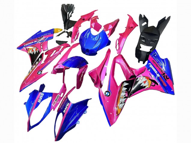 Carenagens Moto BMW S1000RR 2015-2016 - Rosa Azul Tubarão
