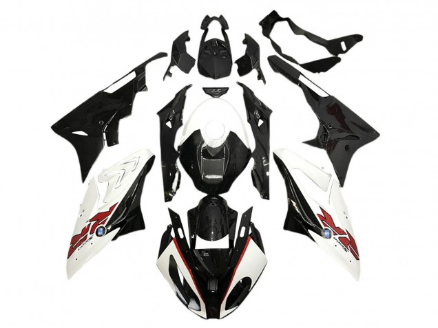 Carenagens Moto BMW S1000RR 2015-2016 - Branco Preto Fibra de Carbono