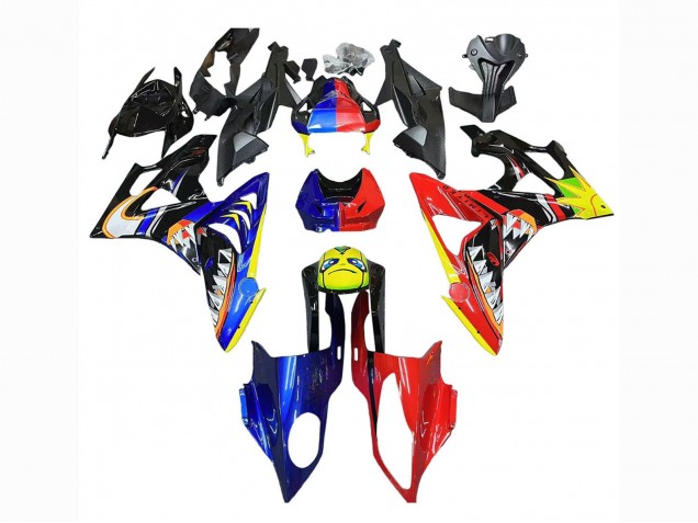 Carenagens Moto BMW S1000RR 2009-2014 - Vermelho Azul Amarelo Tubarão