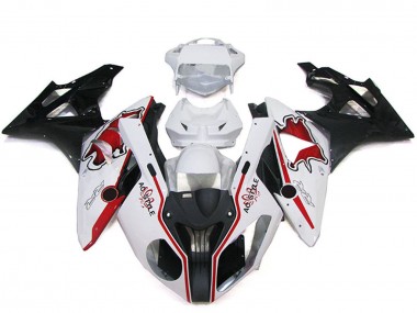 Carenagem Moto BMW S1000RR 2009-2014 - Branco Vermelho Preto Brilhante
