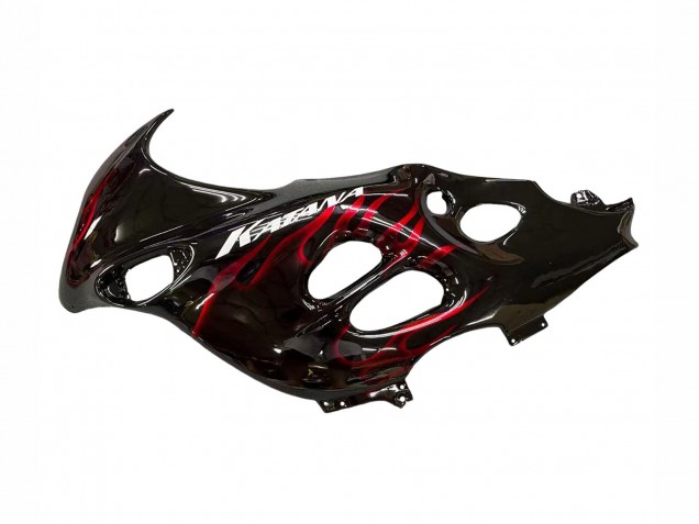 Carenagens Moto Suzuki GSX600F/GSX750F 2004-2006 - Preto Brilhante Vermelho Chama