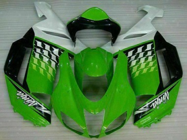 Carenagens Moto Kawasaki ZX6R 2007-2008 - Verde Branco Ninja