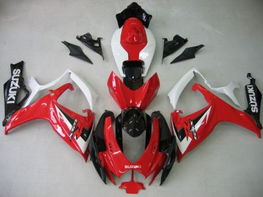 Carenagem Moto Suzuki GSXR 600 / GSXR 750 2006-2007 - Branco Vermelho Preto Brilhante