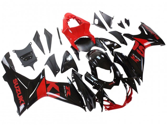 Kits Carenagem Moto Suzuki GSXR 600 / GSXR 750 2011-2024 - Vermelho Preto Brilhante