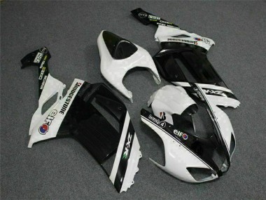 Carenagens Moto Kawasaki ZX6R 2007-2008 - Preto Branco Elf