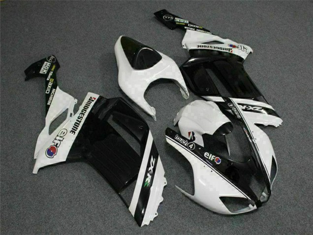 Carenagens Moto Kawasaki ZX6R 2007-2008 - Preto Branco Elf