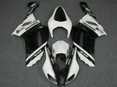 Carenagens Moto Kawasaki ZX6R 2007-2008 - Preto Branco Elf