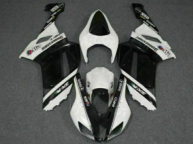 Carenagens Moto Kawasaki ZX6R 2007-2008 - Preto Branco Elf