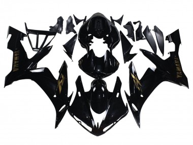 Carenagens Moto Yamaha YZF 1000 R1 2004-2006 - Preto Brilhante Ouro Decalques