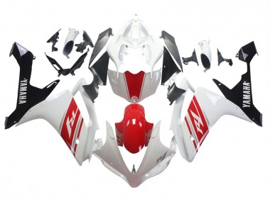 Carenagem Moto Yamaha YZF 1000 R1 2007-2008 - Branco Vermelho Preto
