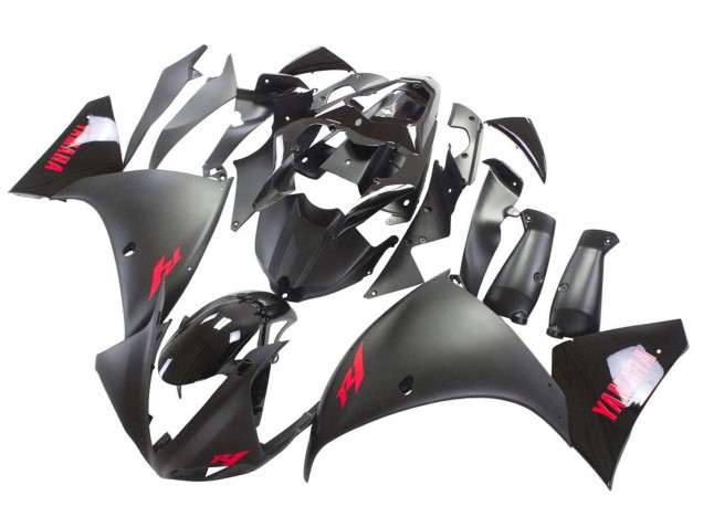 Carenagem Moto Yamaha YZF 1000 R1 2009-2011 - Preto Fosco Vermelho Decal