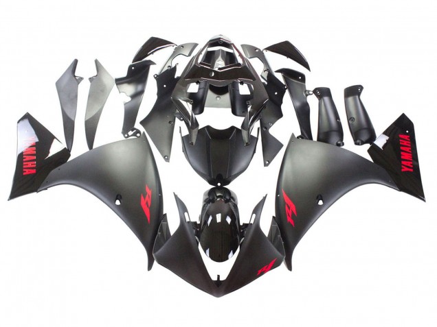 Carenagem Moto Yamaha YZF 1000 R1 2009-2011 - Preto Fosco Vermelho Decal