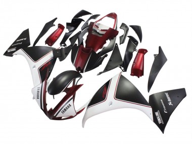 Carenagens Moto Yamaha YZF 1000 R1 2009-2011 - Vermelho Branco Preto Fosco