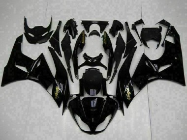 Carenagens Moto Kawasaki ZX6R 2009-2012 - Preto Brilhante Ouro Ninja