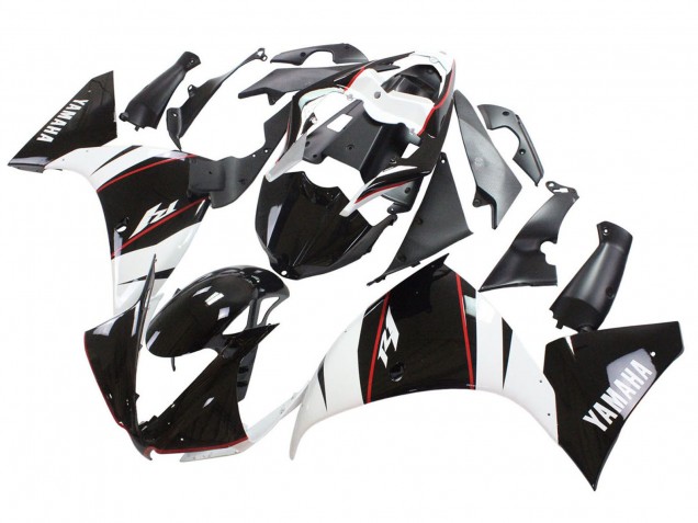 Carenagem Moto Yamaha YZF 1000 R1 2012-2014 - Branco Vermelho Preto Brilhante