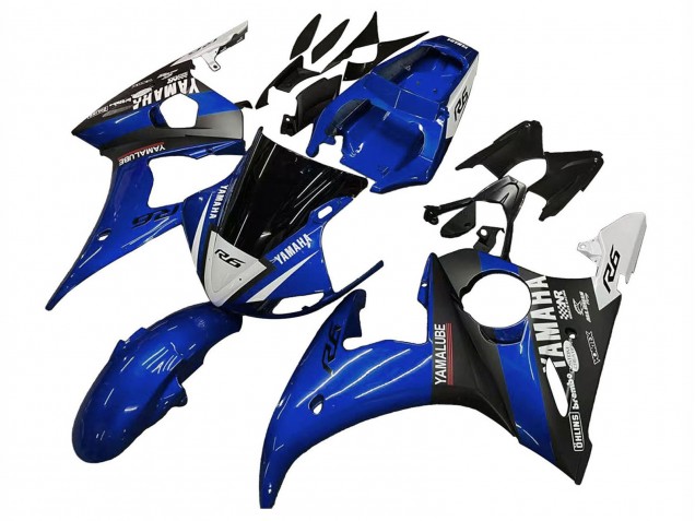 Carenagens Moto Yamaha YZF R6 2003-2004 - Azul Branco Preto Brilhante Yamalube