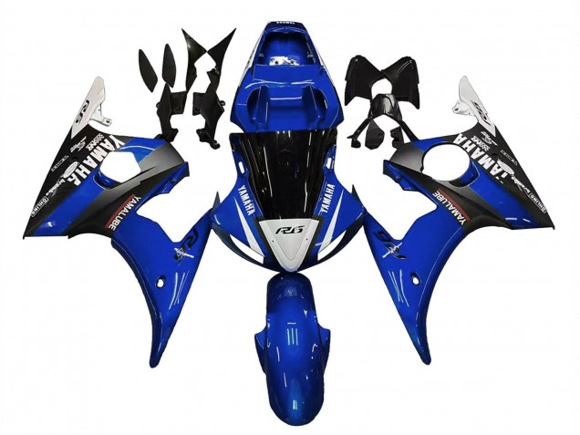 Carenagens Moto Yamaha YZF R6S 2006-2009 - Azul Branco Preto Brilhante Yamalube