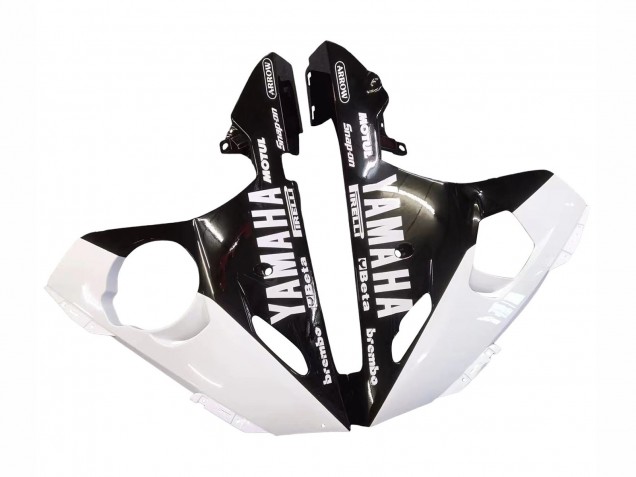 Carenagem Moto Yamaha YZF R6 2003-2004 - Branco Preto Brilhante
