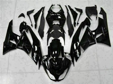 Carenagens Moto Kawasaki ZX6R 2009-2012 - Preto Brilhante Branco Ninja