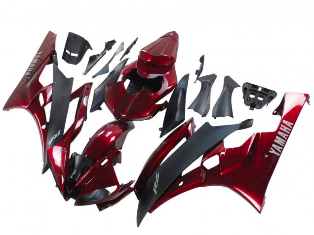 Carenagem Moto Yamaha YZF 600 R6 2006-2007 - Vermelho Preto Fosco