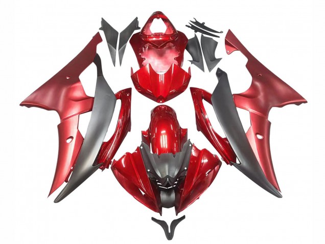 Carenagens Moto Yamaha YZF 600 R6 2008-2016 - Vermelho Cinzento