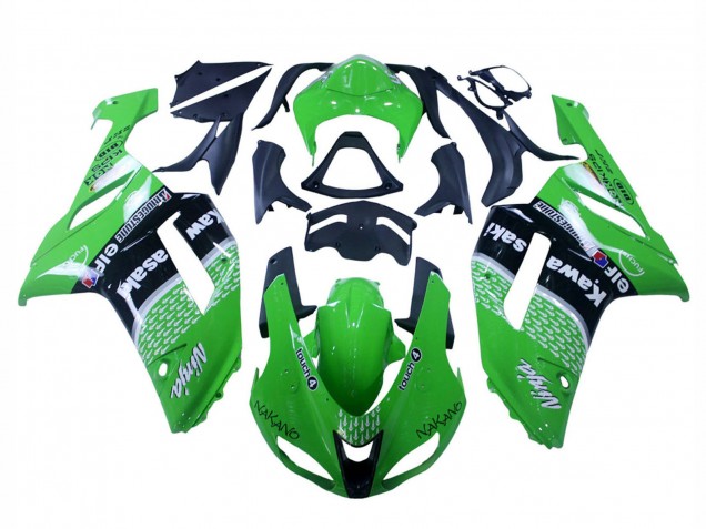 Carenagens Moto Kawasaki ZX6R 2007-2008 - Verde Preto Ninja