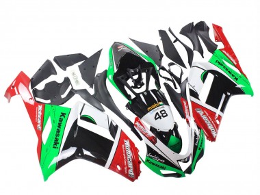 Carenagens Moto Kawasaki ZX6R 2007-2008 - Verde Vermelho