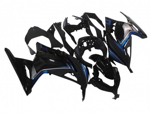 Carenagens Moto Kawasaki EX300 2013-2024 - Preto Brilhante Azul