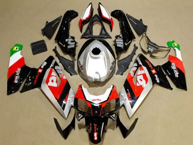 Carenagens Moto Aprilia RS125 2006-2011 - Vermelho Prata Preto Verde