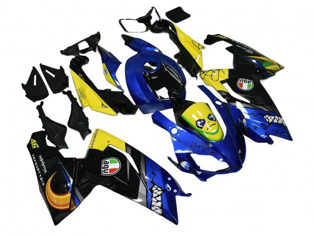 Carenagens Moto Aprilia RS125 2006-2011 - Azul Amarelo Preto Tubarão
