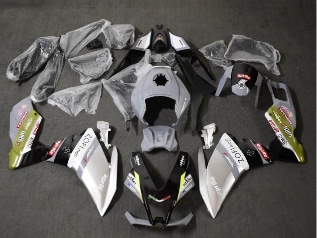 Carenagens Moto Aprilia RS4 50 125 2012-2018 - Branco Prata Cinzento Preto