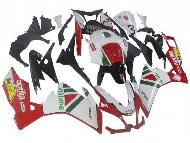 Kits Carenagem Moto Aprilia RS4 50 125 2012-2019 - Branco Vermelho Verde Amarelo Alitalia