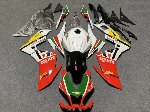 Carenagens Moto Aprilia RS4 50 125 2012-2019 - Branco Vermelho Verde Amarelo