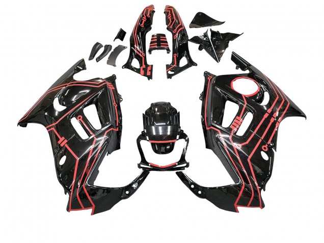 Kits Carenagem Moto Honda CBR600 F3 1997-1998 - Vermelho Preto Brilhante
